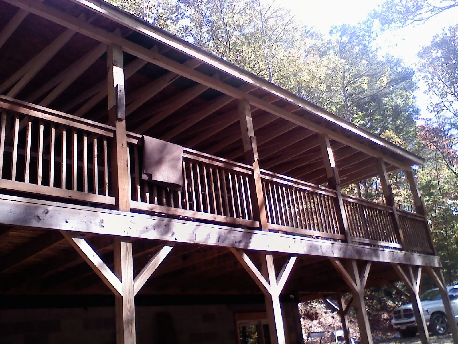 Timber framing under a new elevated porch and deck — Roof Leak Repair in Mineral Wells by Roofing Brothers